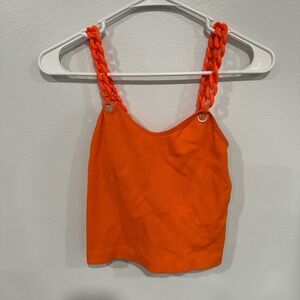 Bold Orange Women's Camisole with Chain Straps